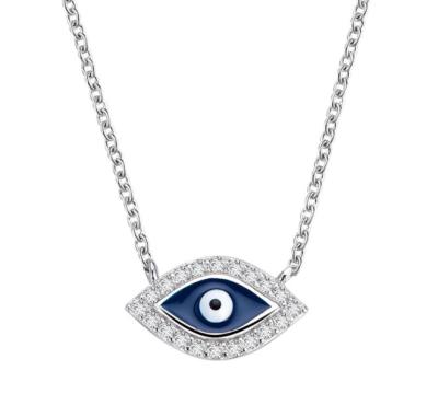 China Fashionable Hot Selling High Quality 925 Jewelry Silver Necklace Customized Women's Necklace Evil Eye Pendant Necklace for sale