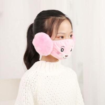 China New Party Mask Children Facemask Heated Earmask Dustproof To Keep Children's Plush Cute Bear Windproof Warm for sale