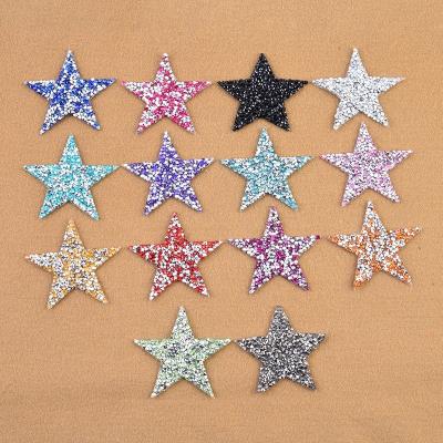 China 3D Crystal Rhinestone Star Patches Diy Pattern Iron On Patches Applique For Heat Transfer Clothing Shoe Bag Multi Sizes for sale