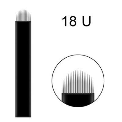 China Dayshow Permanent Makeup Black 0.16mm/0.18mm U Shape 18U Microneedles For Permanent Makeup Supplies Manual Eyebrow Blades for sale