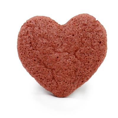 China Bebevisa hot sale 100% adult and baby heart shape face shape natural french red clay konjac cleaning sponge for sale