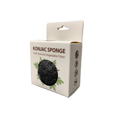 China All Natural Bamboo Charcoal 100% Natural Konjac Exfoliating Sponge With Box for sale