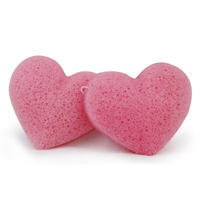 China No preservatives+No coloring+No additives+No plasticizer soft and soften enough for sensitive skin and babies heart shaped konjac sponge for sale