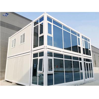 China 2020 China Two story container house prefab glass small movable house cheap prefab houses en venta