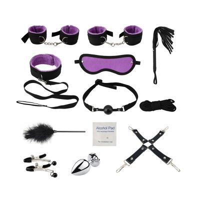 China High Quality Flirt Sex Toys Bdsm Leather Open Bondage Mask Eye Gag Mouth Whips Lingerie Exotic Accessories 12 Set for sale