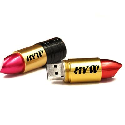 China Custom Corporate Gifts Lipstick 1Gb 2Gb 4Gb 8Gb 16Gb 32Gb Metal Form Usb Flash Drive Pendrive for sale