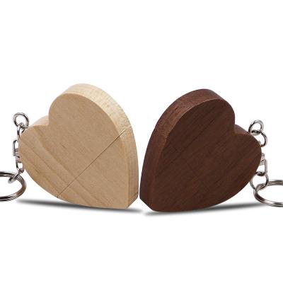 China Heart Wood Cool Shape Wood Pen Drive 4gb 8Gb 16Gb 32Gb 64Gb Pen Drive Gift Wedding Instruments OEM USB Flash Drive for sale