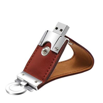 China Custom Leather Key Chain USB Leather Flash Drive for sale