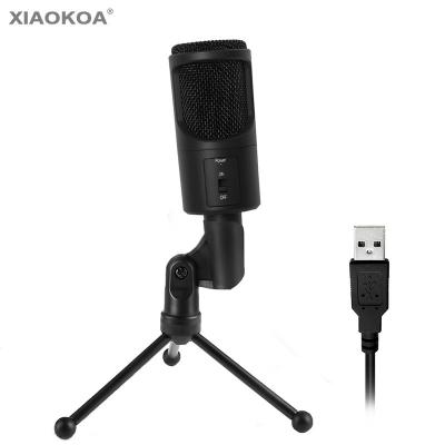 China Headset Microphone Xiaokoa Metal USB Computer Condenser Recording Microphone With Stand Karaoke Sound Recording Network Podcast Gaming Microphones for sale