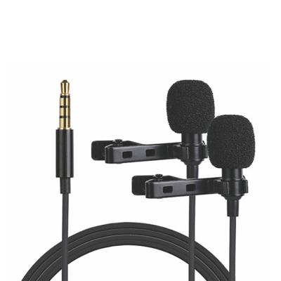 China Lavalier Microphone Head Double Wired Moving Camera Lavalier Microphone for sale