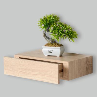 China Eco - Friendly Floating Shelf With Drawer Wooden Wall Shelf Wall Display Set for sale