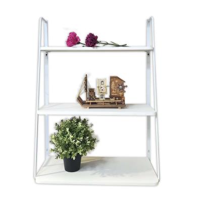 China Rustic MDF Wall Shelves Wall Rack Floating Metal Wire Stocked Shelf for sale