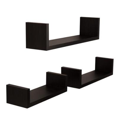 China Easy Assembly Set of 3 U-Shaped Floating Wall Shelves for sale