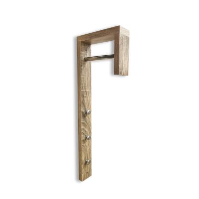 China Environmental Friendly Natural Wooden Wall Mounted Coat Rack for sale