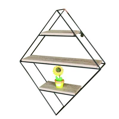 China Storage Diamond Shape Decorative Metal Shelf for sale