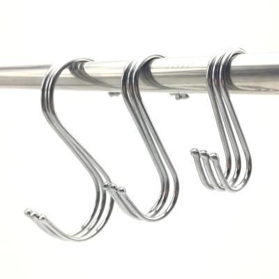 China Heavy Industry Customized Hot Selling Heavy Duty Stainless Steel Silver S Shape Hanging Bulk Hook for sale