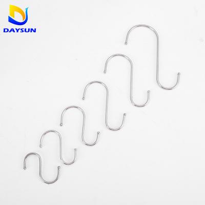 China Heavy Industry Customized Hot Selling Different Sizes Stainless Steel S Hook Silver S Shape Kitchen Hanging Hook for sale