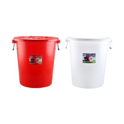 China Sustainable 45L-100L large plastic bucket handle with metal drum handle and lid for water bucket for sale