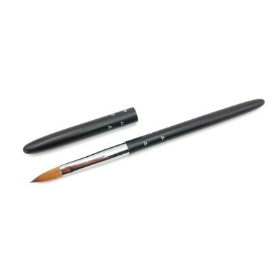 China Exquisite Design Maker Vendor Black Metal Handle Pure Kolinsky Nails Acrylic Brush for sale