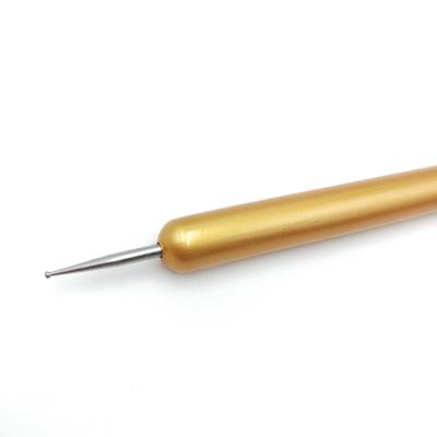 China Metal Ball Head Steel Double Bead Pick Gold Rhinestone Picker Nail Art Dotting Tool for sale