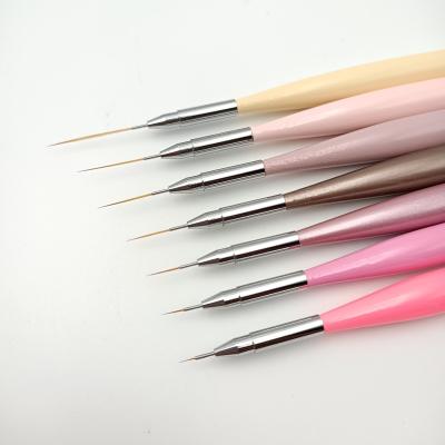 China Exquisite Nail Art Paint Brush Set Design 7 Pcs Pinceles Nail Beauty Detailer Striper Coating Set for sale