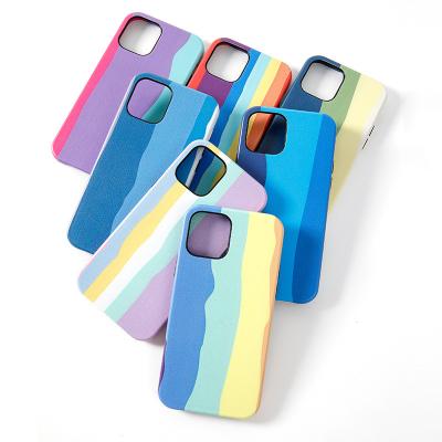 China Original Official Leather Colorful Magnetic Magnetic Shockproof Ring Rainbow Phone Case For iphone X XS XSmax 6 7 8 plus 11 12 13 pro for sale