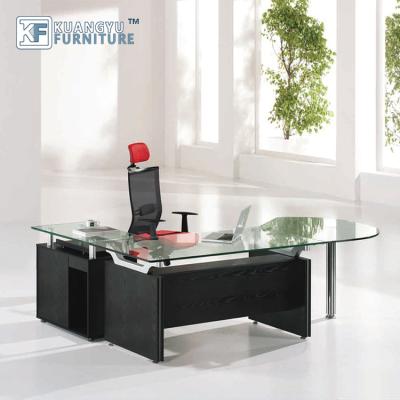 China Other High Quality Luxury Modern Tempered Glass Executive Desk for sale