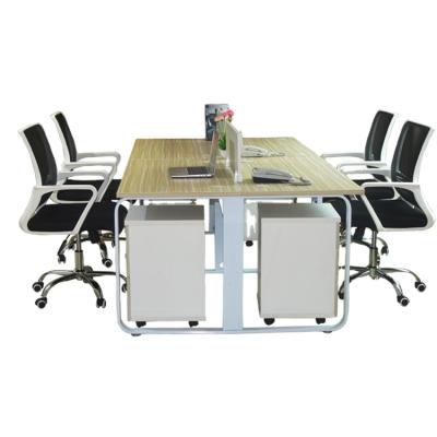 China Quality Modern Metal Supply Office Solid Wood Table For Staff for sale