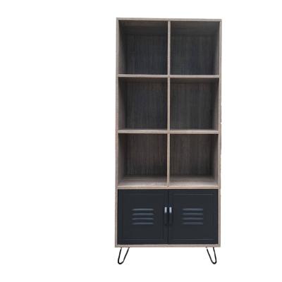 China (Height)OneSpace Adjustable Locker Shelf with Classic Oak and Black Metal for sale