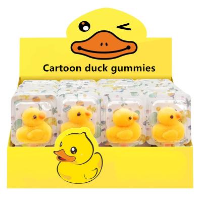 China Ready to be served Cartoon Cute Little Yellow Duck Shape Jelly Lollipop Soft Candy For Children for sale