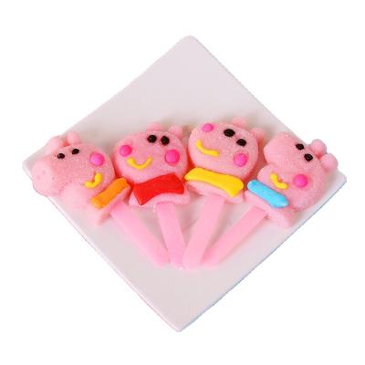 China Ready to be served Pink pig Shaped Soft Jelly Pop Candy Lollipop for sale