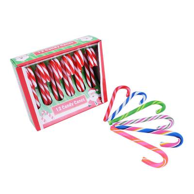 China Ready To Serve Custom Fruity Christmas Candy Lollipop Rainbow Flavor Gift Box Packaging Candy Cane Display Stand New Toy for sale