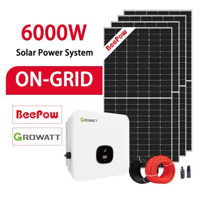 China Home Beepow On Grid Home System 6000W Solar Complete System 6Kw Kit For Home Solar Power In Europe for sale