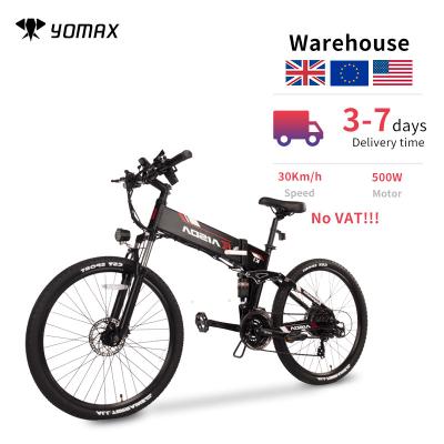 China European Aluminum Alloy Warehouse Stock KAISDA K1 48V 500W 10Ah Chain 40km Waterproof Portable Electric Bicycle Folding Electric Bike for sale