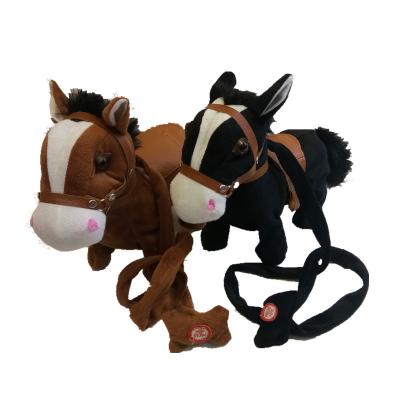 China Electric plush horse plush toy pony will sing and dance simulation horse lead walking electronic machine for sale