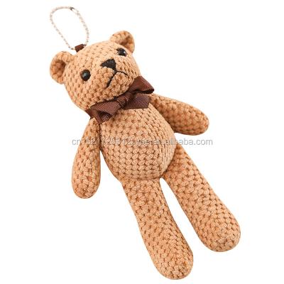 China Plush 13cm Baby Teddy Bear Plush Toy Key Chain Stuffed Toy Wedding Gift Doll Pendant for sale