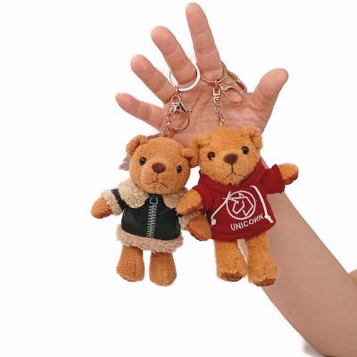 China Custom Plush Baby Clothes Key Chain Gift Doll Pendant Wedding Teddy Bear Plush Toy Boutique for sale