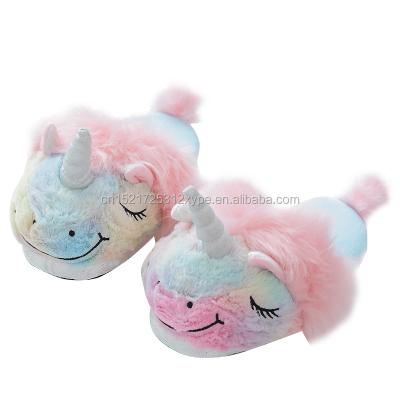 China OEM Trend Fashion Unicorn Slippers Ultra Soft Plush Indoor Winter Color Bedroom For Modern Girl for sale