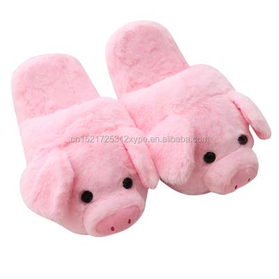 China OEM Trend Fashion Super Soft Pink Plush Slippers Winter Pig Indoor Bedroom For Girls Modern for sale