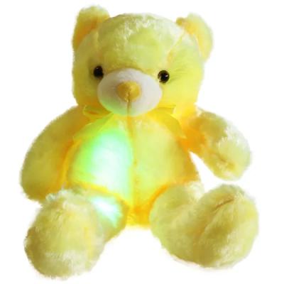 China Custom Plush Stuffed Plush Toy LED Colorful Glowing Bear Kids Gift for sale