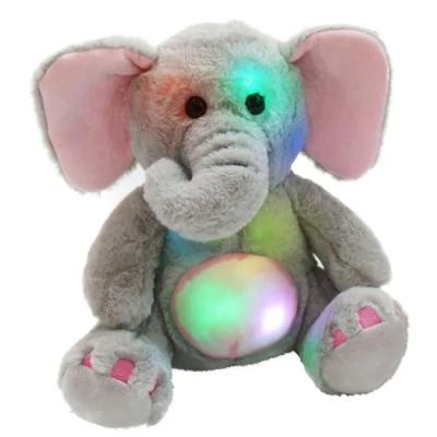 China 2021 Soft Stuffed Plush Elephant Animals Toys Night Companion Gifts Plush Led Elephant Toy for sale