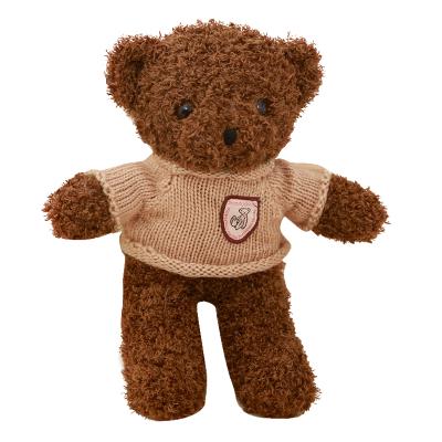 China Free Sample Teddy Bear Plush Toy Soft Sufficiency Gift Wholesale 30cm Plush Sweater T-shirt Promotion for sale