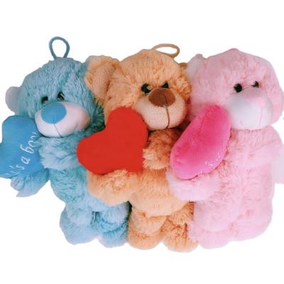 China Custom Standing Plush Heart Teddy Bear Super Soft Plush Stuffed Bear Toy for sale