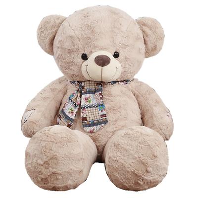 China Custom Soft Large Plush Teddy Bear Plush Toy With Cartoon Embroidery Wearing A Scarf for sale