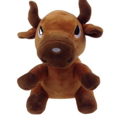 China Plush Stuffed Wholesale Brown Bison Plush Toy and Custom Made Bull Stuffed Animal Toy for sale