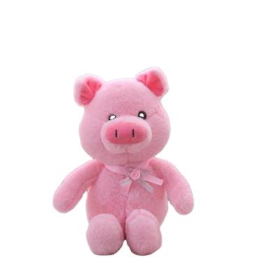 China Super Soft Cute Plush Pig Stuffed Cartoon Animal Toy Pink Ribbon 30cm Or OEM NC Customized (Embroidery) EN71/ASTM; ANH Maocai for sale