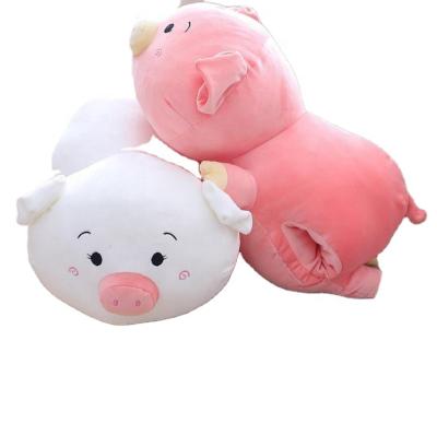 China Pink Organic Plush Cotton Pig Hand Warmer Plush Toy Pillow Cushion Stuffed Toy Christmas Gift for sale