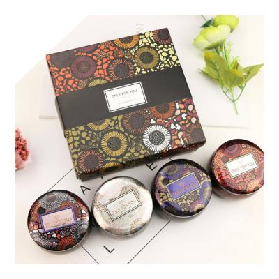 China High Quality Soy Scented Decorative Paper Wax Tinplate Chiyogami 4 Colors Scented Candle Gift Set for sale