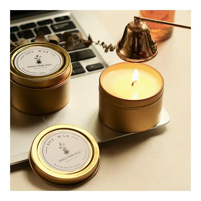 China Customized high quality floral scented perfume gift tin scented candle 70g for bathroom or hotel for sale