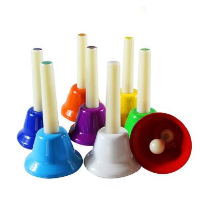 China Orff Plastic Musical Percussion Musical Rattle Baby Rattles 8 Tones Metal Hand Bells For Kids for sale